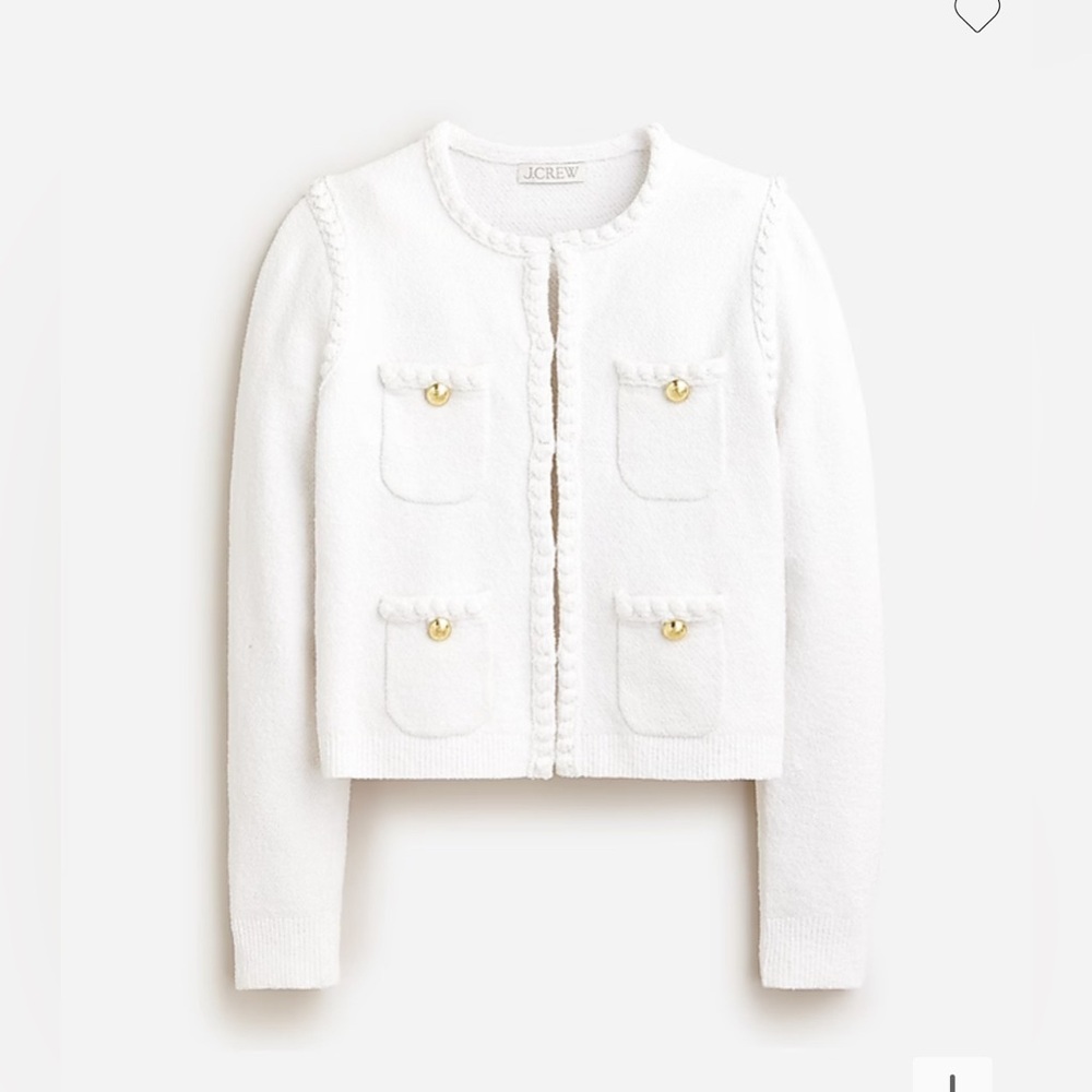 J. Crew White Cardigan Sweater